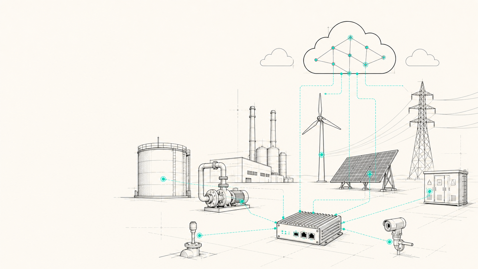 Disegno tecnico dei flussi dati e di energia